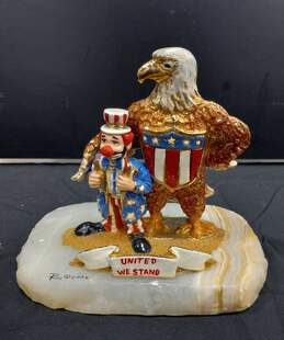 United We Stand Clown with American Eagle Statue