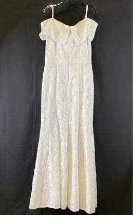 NWT DB Studio Womens White Lace Cold Shoulder Back Zip Maxi Wedding Dress Sz 10 alternative image