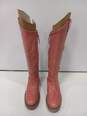 Sam Edelman Women's Fable Pink Leather Reptile Print Knee High Boots Size 8M image number 1