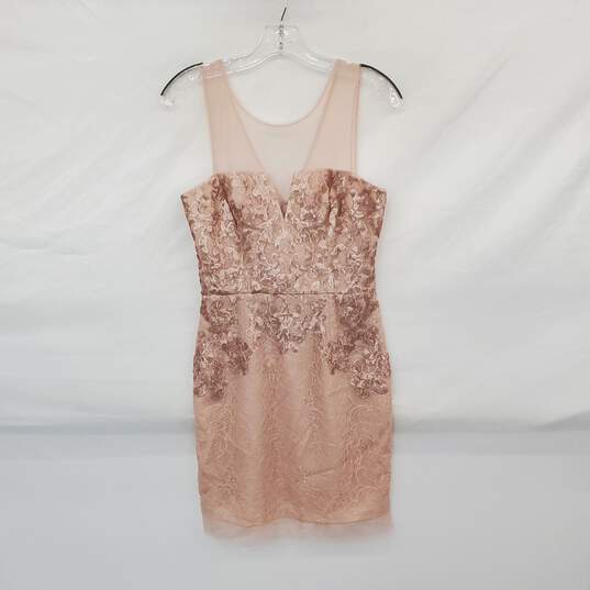 BCBGMAXAZRIA Pink Lined Sequin Sleeveless Dress WM Size 4 image number 1