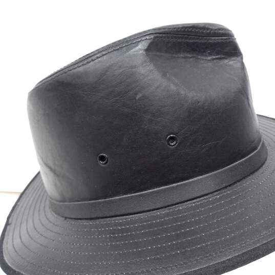 Wilson Leather Fedora Style Genuine Leather Hat Size Large image number 3