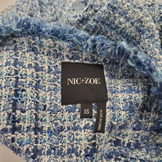 Nic+Zoe Women's Blue Tweed Cardigan Size XS image number 3