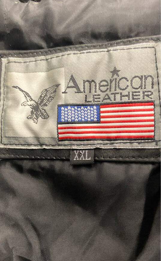 American Leather Black Bomber Jacket - Size XXL image number 3