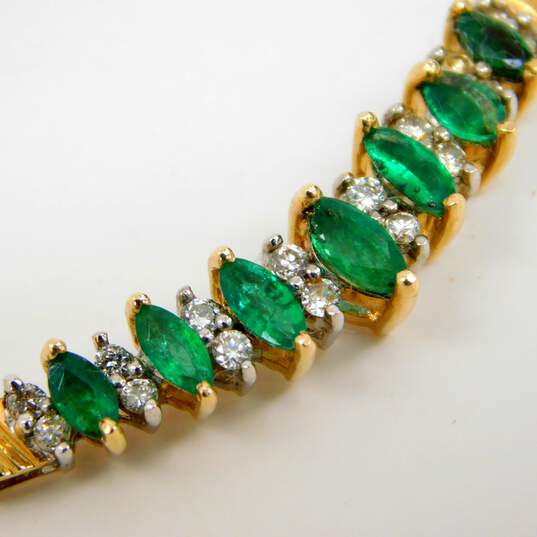 Buy the 14K Yellow Gold Emerald 0.30 CTTW Diamond Station Pendant ...