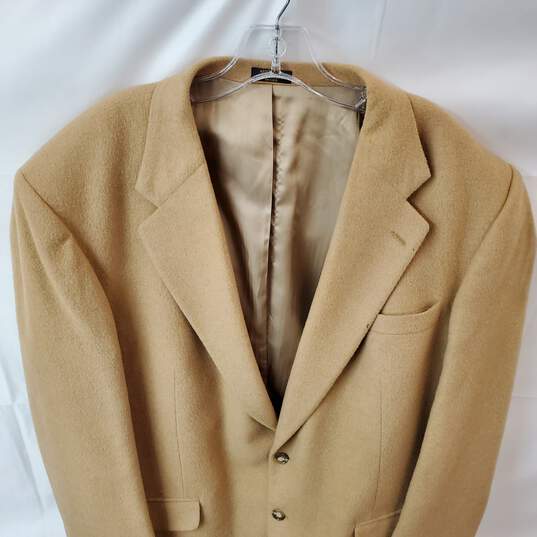 Stafford Men's Tan Camel Hair Blazer Jacket Size 46L image number 2