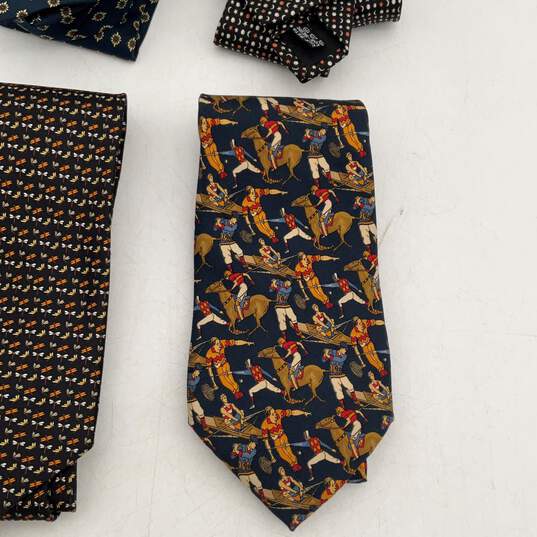 Bundle Of 4 Salvatore Ferragamo Mens Multicolor Printed Designer Necktie image number 5