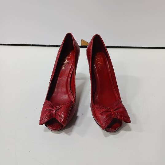 Cole Hann Women's Red Leather Heels Size 9B image number 1