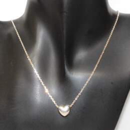 Dyadema Signed Sterling Silver Heart Pendant Necklace 18" alternative image