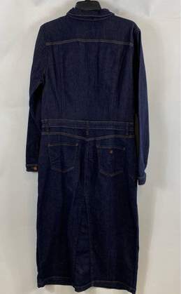 NWT Wash Lab Womens Blue Pockets Long Sleeve Raw Denim Shirt Dress Size XL alternative image
