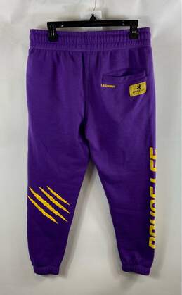 Bruce Lee Mens Purple Graphic Tapered Leg Pleated Fleece Sweatpants Size Medium alternative image