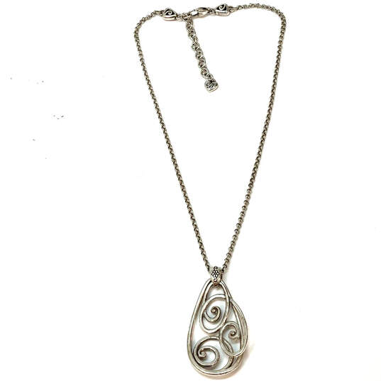 Designer Brighton Silver-Tone Link Chain Overlapping Swirl Pendant Necklace image number 2
