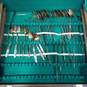 81 Pc James Quality Jewellers Thailand Gold Tone Flatware Set in Wooden Case image number 6