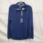 NWT Tommy Bahama MN's Blue Half Zip Firewall Long Sleeve Pullover Size S/P image number 1