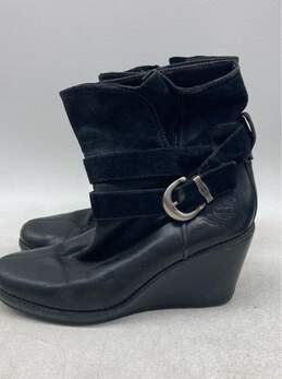 Black Leather Ankle Boots Size 9 w/ Suede Straps and Buckle-Stylish&Comfortable alternative image