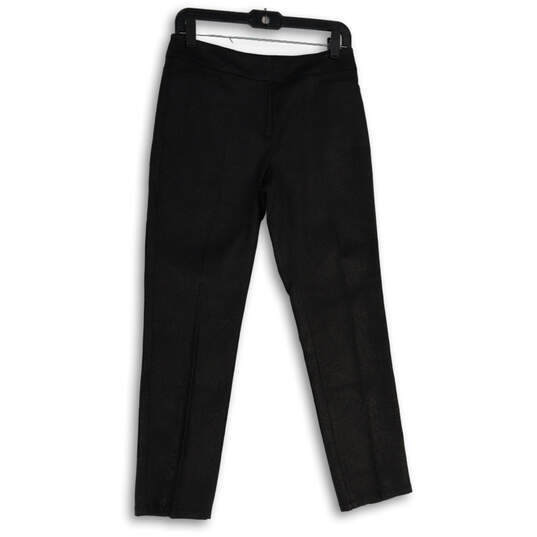Women's Black Flat Front Pockets Straight Leg Dress Pants Size 4