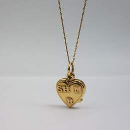 14k Gold 22 Inch Dainty Necklace w/ 1/2 Inch Heart Locket Pendant 4.2g