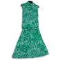NWT Karl Lagerfeld Womens Green White Floral Tie-Waist Blouson Dress Size 16 image number 1