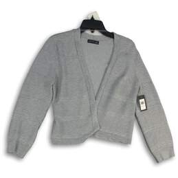 NWT Verve Ami Womens Gray Knitted Long Sleeve Open Front Cardigan Sweater Size M