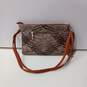 Michael Kors Brown And Gray Snakeskin/Woven Looking Patterned Purse/Bag image number 2