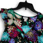 Womens Multicolor Floral V-Neck Ruffle Sleeve Pullover Blouse Top Size 2 image number 3