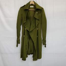 Nicole Farhi Trench Coat Olive Green Sz 8