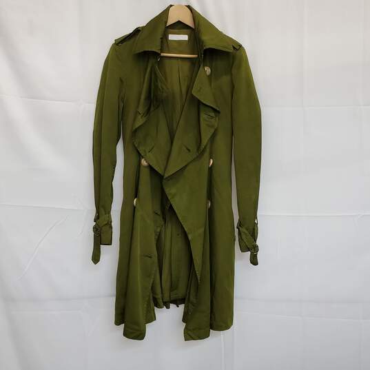 Nicole Farhi Trench Coat Olive Green Sz 8 image number 1