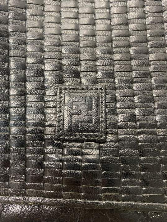 AUTHENTIC Fendi Vintage Woven Black Crossbody Bag image number 4