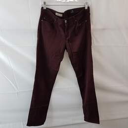 Adriano Goldschmeid Maroon The Stevie Ankle Slim Straight Leg Jeans Size 28R