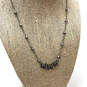 Designer Liz Palacios Silver-Tone Blue Crystal Stone Link Chain Necklace image number 1