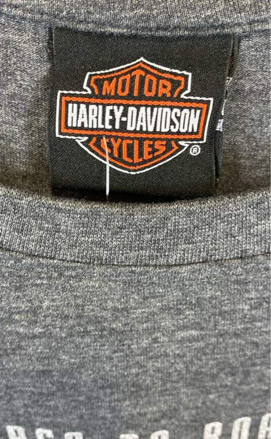 NWT Harley Davidson Womens Gray Graphic Print Crew Neck Pullover T Shirt Size S image number 5