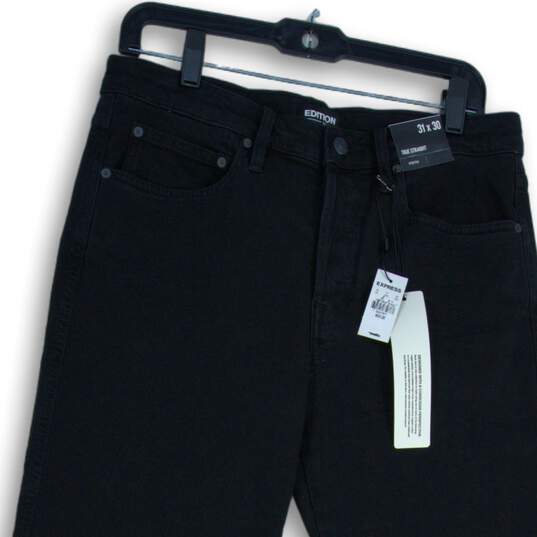NWT Edition Express Mens Black Dark Wash Straight Leg Jeans Size 31x30 image number 3