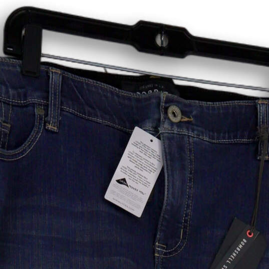 Buy the NWT Womens Blue Medium Wash Pockets Bombshell Skinny Mom Shorts  Size 24