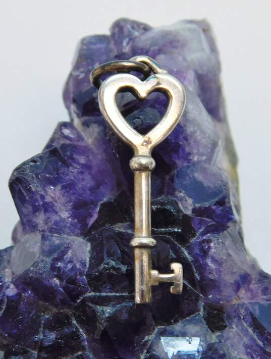 Tiffany & Co 925 Heart Skeleton Key Pendant image number 5