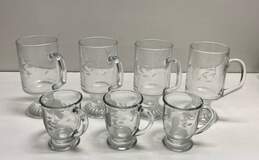 Princess House Lot of 7 Vintage Café /Footed Mugs Etched Glassware