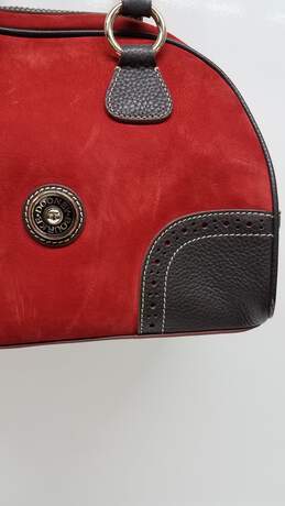 Dooney & Bourke Red Suede Satchel Handbag alternative image