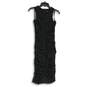 White House Black Market Womens Black Mesh Ruched Sleeveless Sheath Dress Size M image number 1