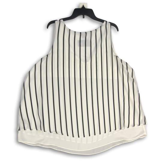 NWT Torrid Womens White Black Georgette Striped Double Layer Swing Tank Top 2P image number 2
