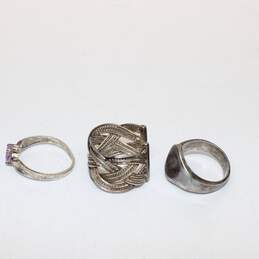 Bundle of 3 Sterling Silver Rings - 15.1g alternative image