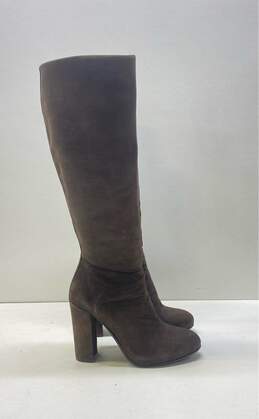 Centodieci Brown Suede Riding Zip Heel Boots Shoes Size 36