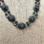 Designer Liz Palacios Silver-Tone Blue Crystal Cut Stone Statement Necklace image number 4