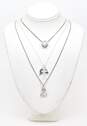 Romantic 925 Cubic Zirconia Heart Cross Angel Wing Pendant Necklaces & Earrings image number 2