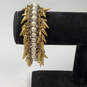 Designer Stella & Dot Jacinthe Gold-Tone Faux Pearl Stone Chain Bracelet image number 1