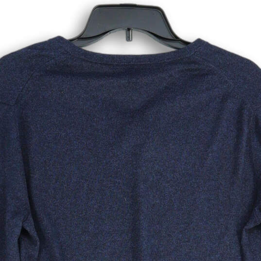 NWT Womens Navy Blue V-Neck Long Sleeve Pullover Sweater Size Medium image number 4