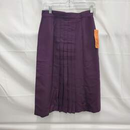 NWT VTG Clyde WM's Burgundy Pleated Long Skirt Size 13/14