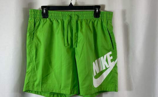 NWT Nike Mens Green Standard Fit Drawstring Waist Swim Trunk Shorts Size Large image number 1