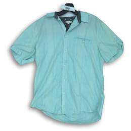 Men's Calvin Klein Jeans Aqua Button-Up Shirt Size L