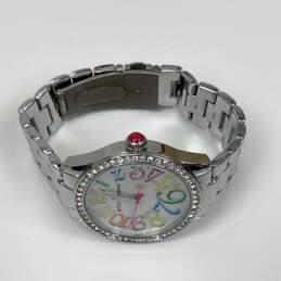 Designer Betsey Johnson Silver Rainbow Stainless Steel Analog Quartz Wristwatch alternative image