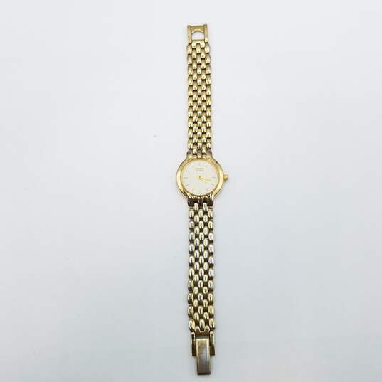 Vintage design Citizen 23mm Case Size Gold Tone Bracelet Stainless Steel Quartz Watch image number 2