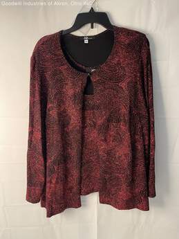 NWT Jump Apparel Red/Black Glitter Women's Jacket and Tank Top, Sz. 2X