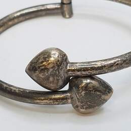 Mexico Sterling Silver Tubular Heart Ends Hinge 7.5" Bracelet 26.8g alternative image